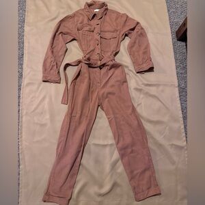 Topshop Mauve Button-Up Jumpsuit